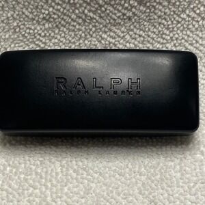 Ralph Lauren Black Hard Shell Eyeglass Case with Soft Pouch and Cleaning Cloth